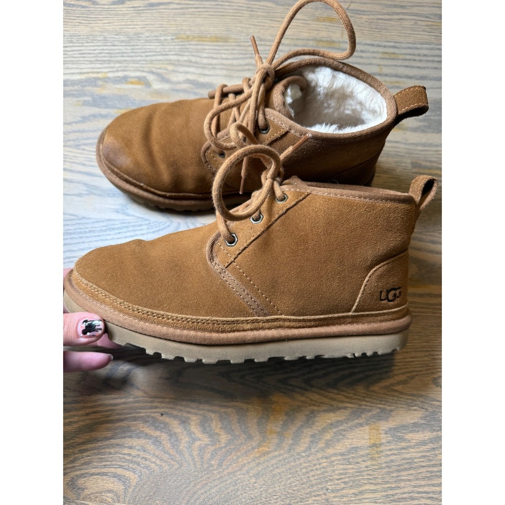 UGG Neumel Chestnut Suede Lace Up Ankle Boots Women 7